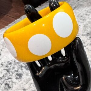 Yellow and White Polka Dot VINTAGE (1960’s) Bangle Bracelet